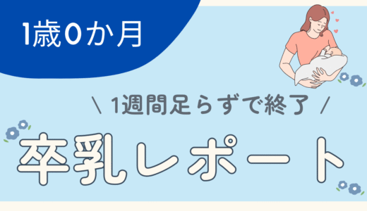 1歳0か月の卒乳レポート