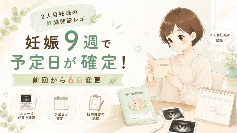 妊娠9週で予定日が確定！2人目妊娠の妊婦健診レポ【前回から6日変更】