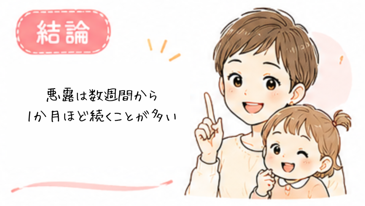 結論｜悪露は数週間から1か月ほど続くことが多い