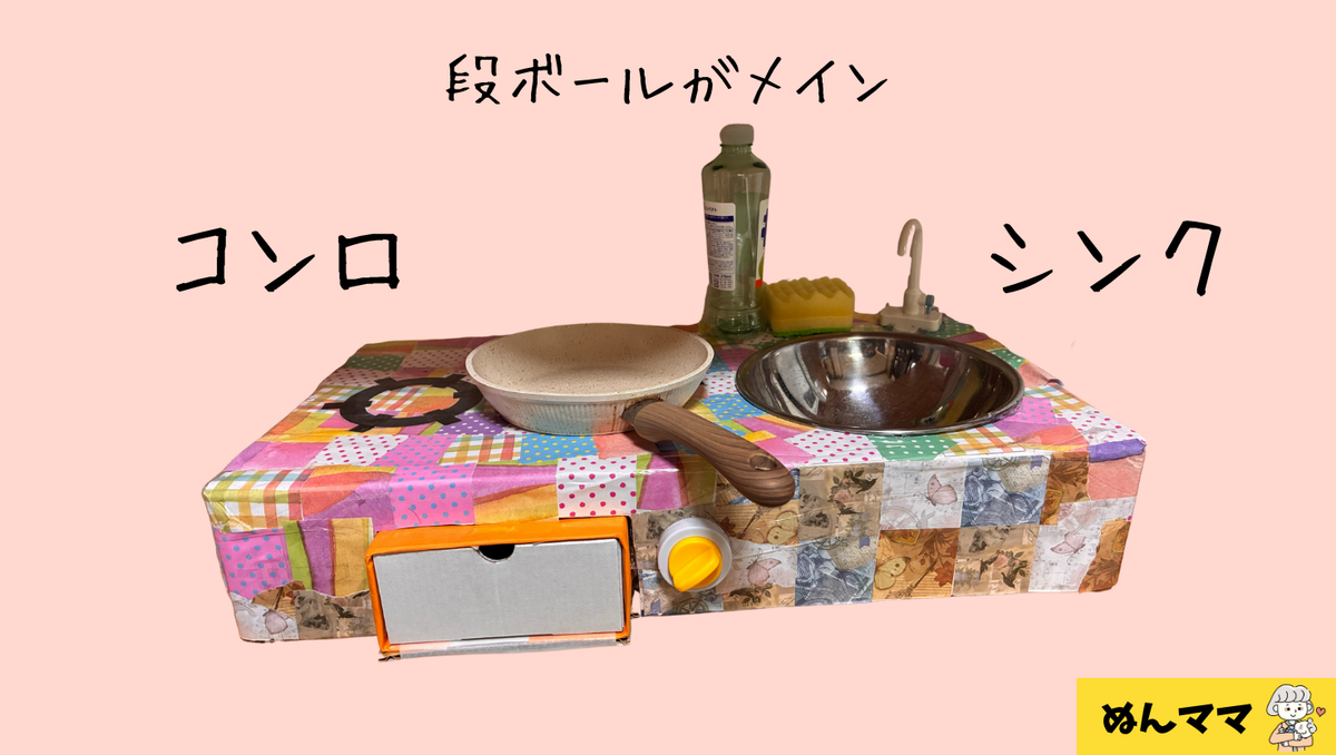 コンロとシンクは段ボールがメイン