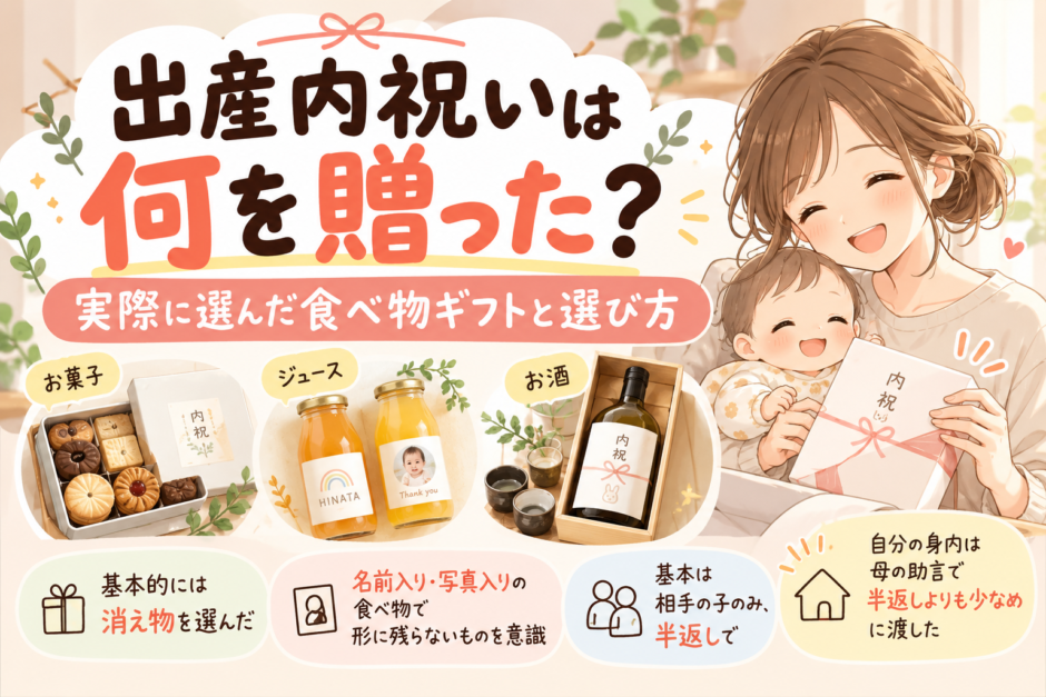 出産内祝いは何を贈った？実際に選んだ食べ物ギフトと選び方