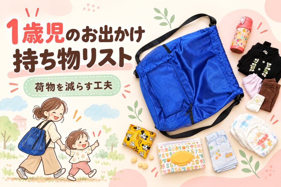 1歳児のお出かけ持ち物リスト｜マザーズバッグの中身と荷物を減らした工夫